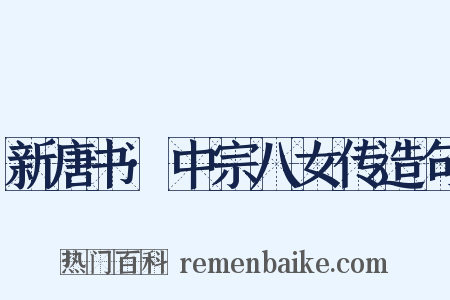 新唐书·中宗八女传造句是什么意思的图片